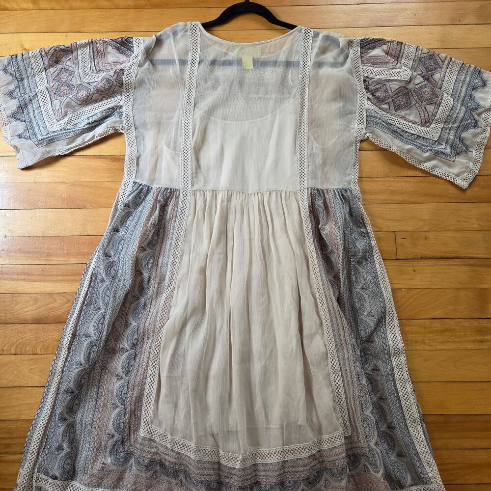 Anthropologie Maeve Toronto Embroidered Peasant Midi Dress Boho Gauze Small - Picture 6 of 15